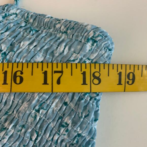 OLI & HALI Jumpsuit‎ Large Boho Floral Wide Leg W/Tiered Ruffle Hem Smocked Bust - Picture 14 of 14